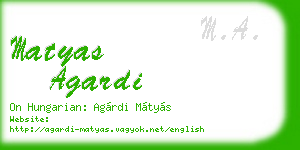 matyas agardi business card